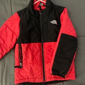 Red, kids size 5T North-face jacket